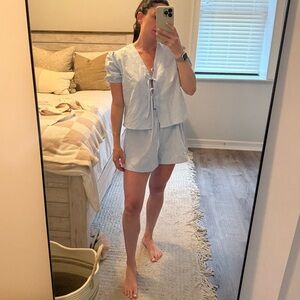 Amazon Blue Gingham two piece set